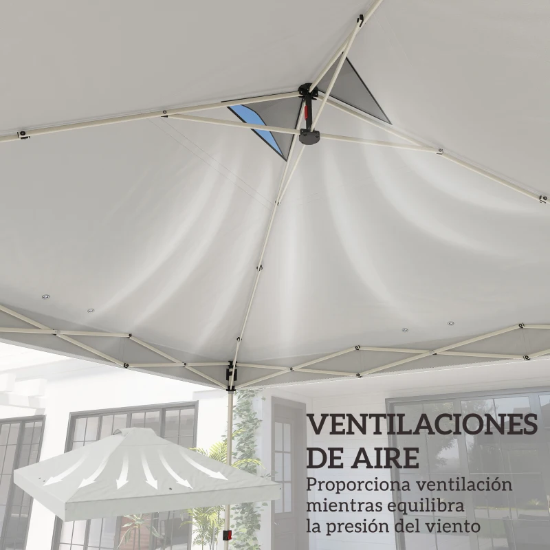 Outsunny Toldo de Pérgola de Recambio 3x3 m Techo de Repuesto para Carpa Plegable de Tela Oxford 210D Protección UV 50+ Blanco