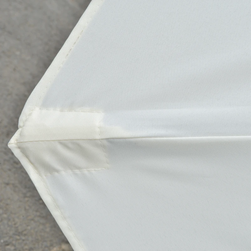 Outsunny Sombrilla Doble con 48 Luces LED 4,5x2,65 m Manivela Protección Solar para Terraza Jardín Piscina Crema