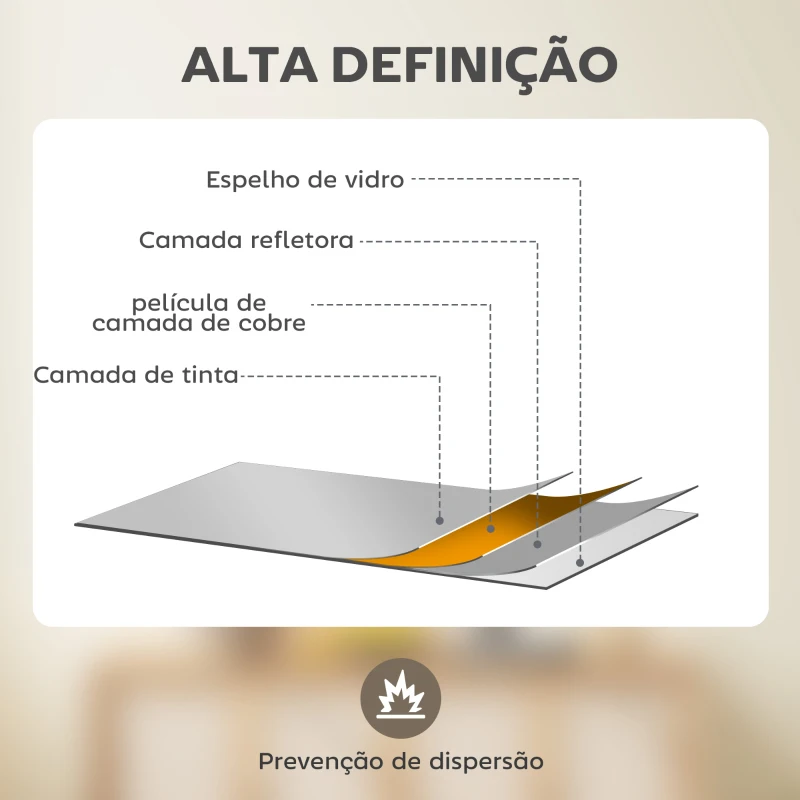 HOMCOM Espelho Retangular de Parede Espelho de Janela 70x50cm com Moldura Metálica Espelho Decorativo para Sala Quarto Dourado