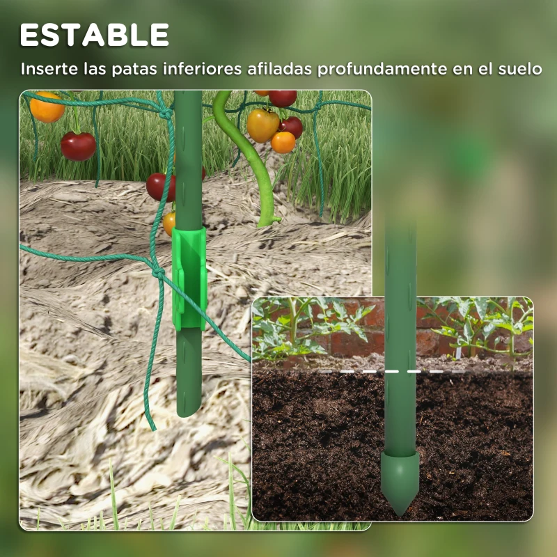 Outsunny Enrejado de Pepino 206 cm Enrejado de Jardín de Arco para Plantas Trepadoras al Aire Libre con Marco de Acero Verde