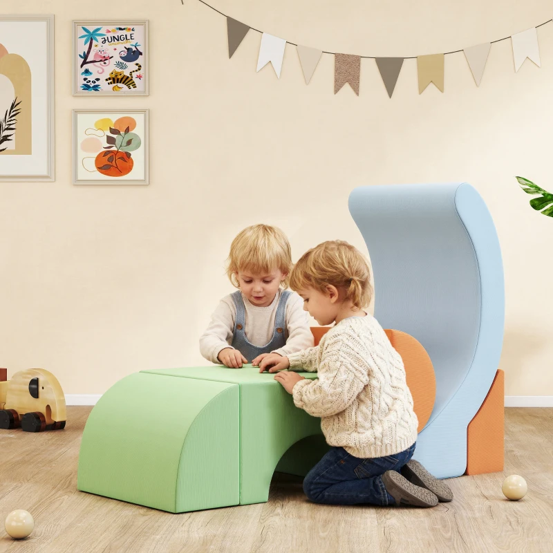 AIYAPLAY 5-częściowy zestaw miękkich klocków dla małych dzieci, do wspinaczki, pełzania, budowania, lekki, sztruks, pianka, kolorowy