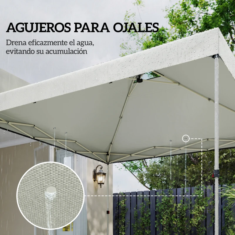 Outsunny Toldo de Pérgola de Recambio 3x3 m Techo de Repuesto para Carpa Plegable de Tela Oxford 210D Protección UV 50+ Blanco