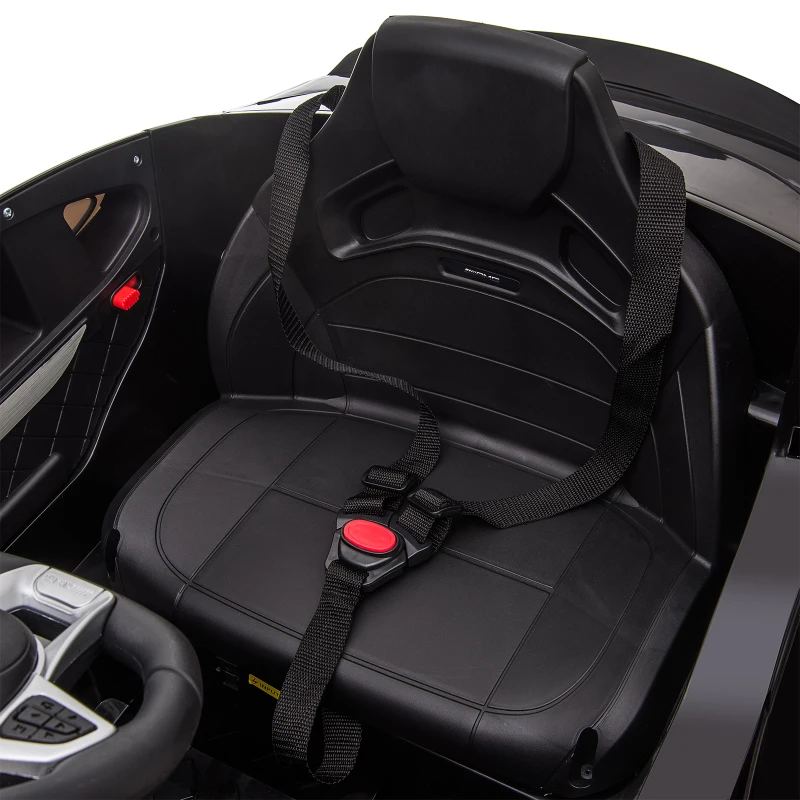 HOMCOM Coche Eléctrico para Niño +3 Años con Licencia de Mercedes 12V con Mando a Distancia Música y Luces Negro