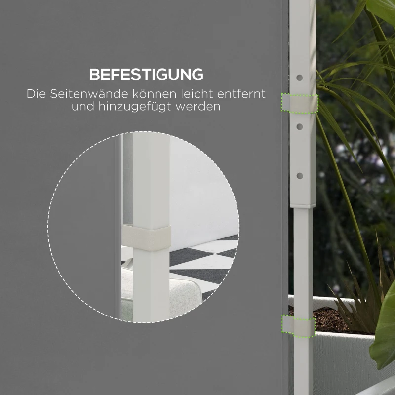 Outsunny Pavillon-Vorhänge, 2er-Set, für 3x6m oder 3x3m Gartenpavillons, mit Fenstern und Türen, Hellgrau