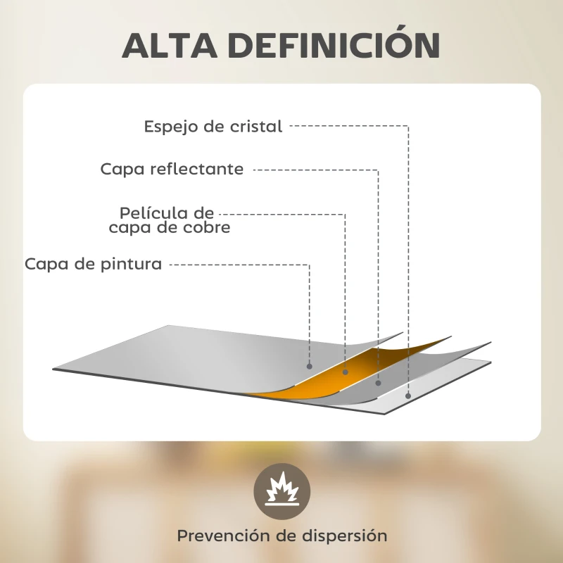 HOMCOM Espejo Rectangular de Pared Espejo de Ventana 70x50cm con Marco de Metal Espejo Decorativo para Salón Dormitorio Dorado