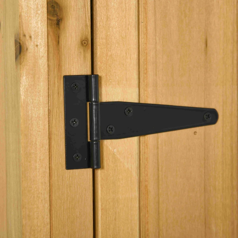 Outsunny Garden Shed Wood Outdoor Garden Tool Storage Unit with 3 Detachable Shelves, 77 x 54.2 x 179cm,  Brown