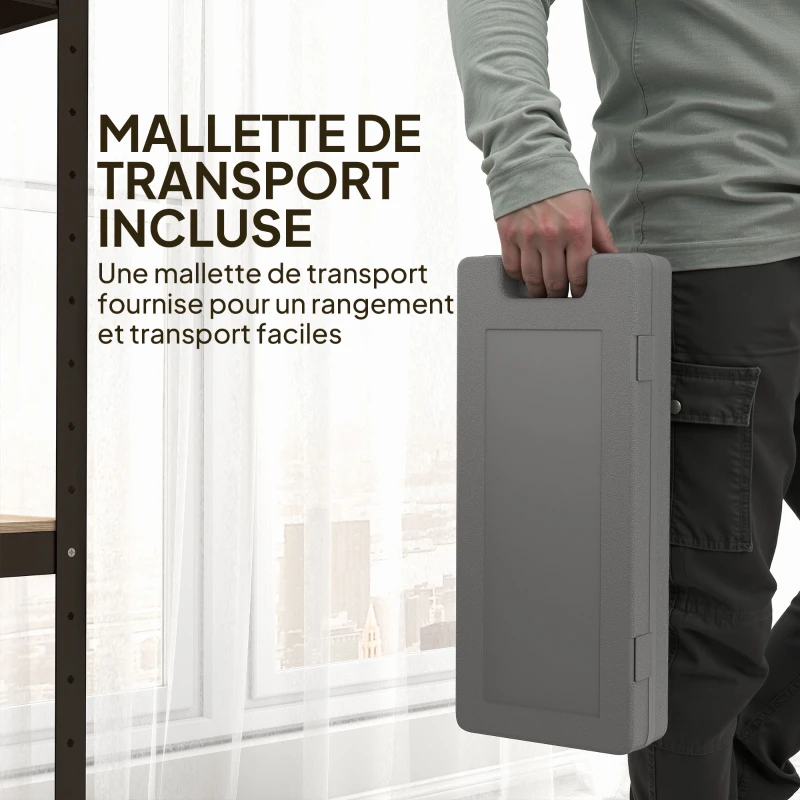 HOMCOM Ensemble d'haltères courtes multicolores total 6 kg avec mallette 6 haltères 0,5kg, 1kg, 1,5kg rose, violet, café