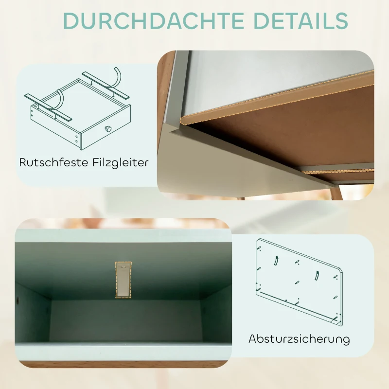 AIYAPLAY Kinderschreibtisch Schülerschreibtisch mit Schubladen Regal Stauraum für 5-12 Jahre Kinder 90 x 52 x 105 cm Grün