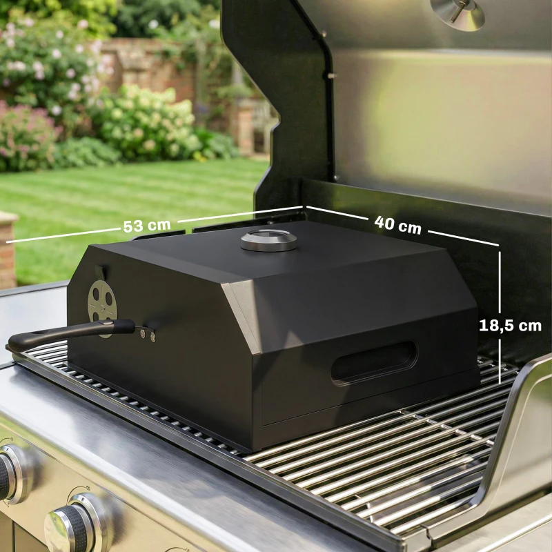 Outsunny Horno para Pizza de 12" para Parrilla con Piedra y Termómetro