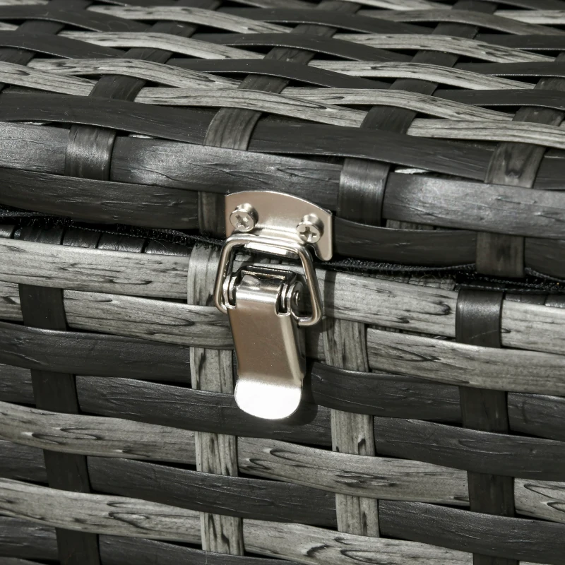 Outsunny Set da Esterno 6 Pezzi con 2 Tavolini Contenitore, 2 Divani e 2 Poltrone, in Rattan e Acciaio, Grigio