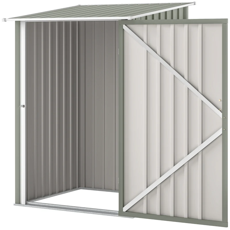 Outsunny Casetta da Giardino Porta Attrezzi in Acciaio Galvanizzato con Porta, 100x104x160 cm, Grigio Chiaro