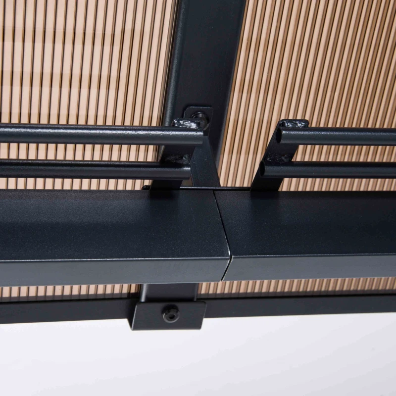 Outsunny 3m x 3m Hardtop Metal Frame Gazebo with 4 curtains, 100 kg Snow Load Capacity, Black