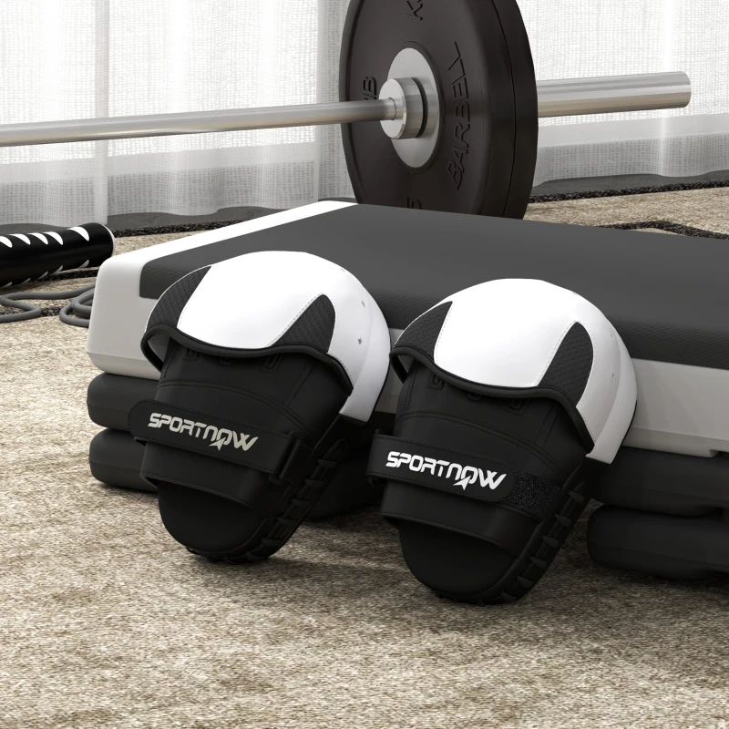 SPORTNOW Pattes d'ours boxe avec couvre-doigts pour Muay Thai Kickboxing Arts Martiaux MMA 24 x 19 x 4 cm blanc