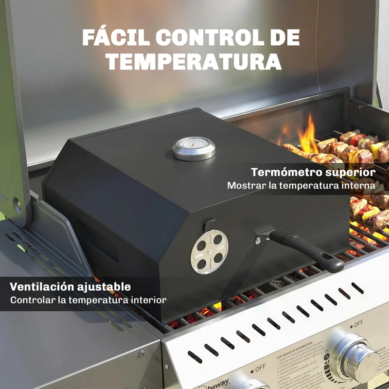 Outsunny Horno para Pizza de 12" para Parrilla con Piedra y Termómetro