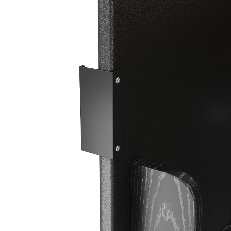 Îlot de cuisine mobile avec plan de travail rabattable, 3 portes, porte-serviettes et étagère à épices, 130x45/75x92 cm, Noir