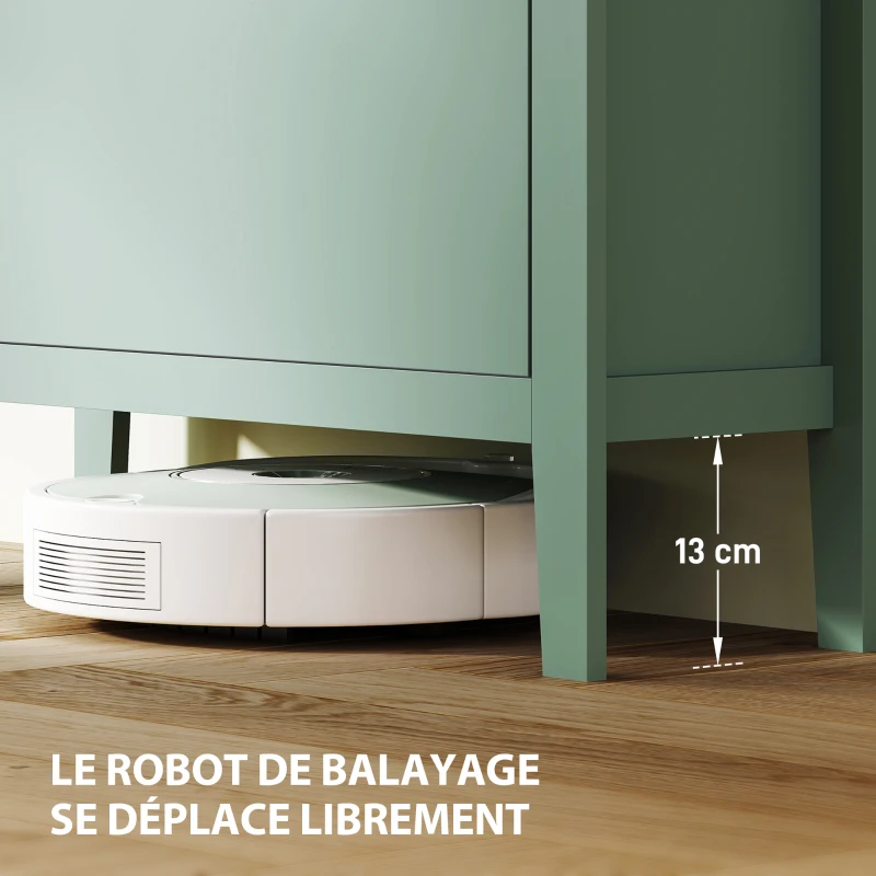 HOMCOM Meuble à chaussures 14 paires, armoire à chaussures avec 2 tiroirs rabattables, étagères amovibles et réglables, vert