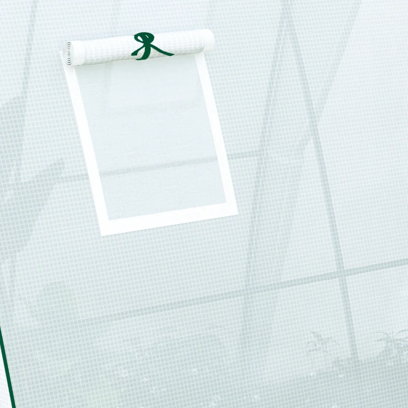 Outsunny Polytunnel Greenhouse with Sandbags, Walk-In Tunnel Green House with 2 Doors and Screen Windows, 1.8 x 1.8 x 2m, White