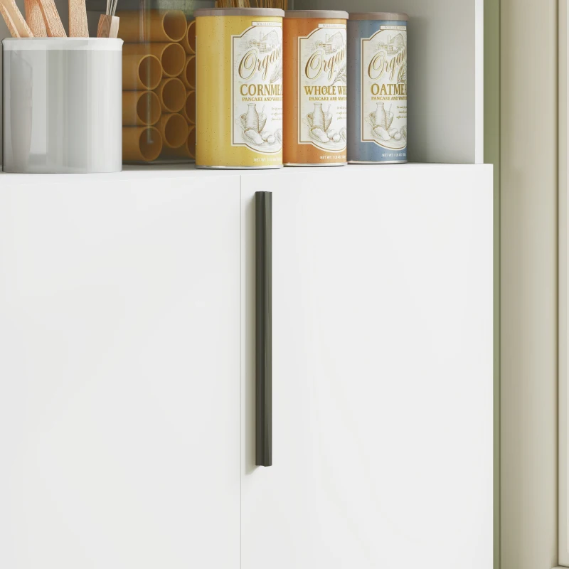 HOMCOM Keukenkast 4-kastige met werkblad, 119B x 40D x 175H cm, Wit(m-11)