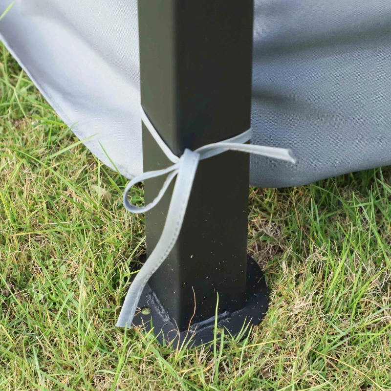 Outsunny 3m x 3m Hardtop Metal Frame Gazebo with 4 curtains, 100 kg Snow Load Capacity, Black