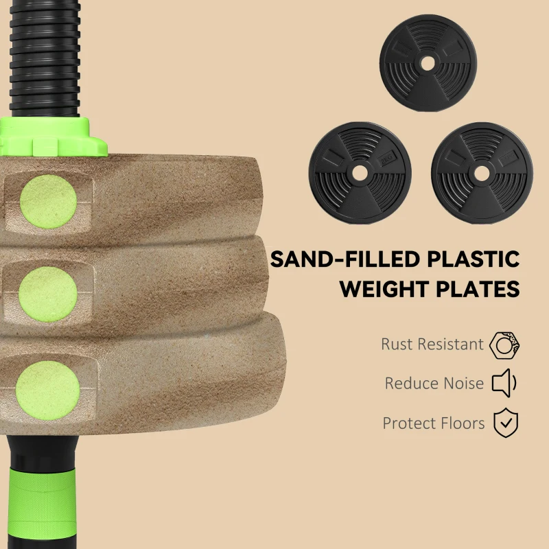 SPORTNOW Zestaw hantli regulowany 25 KG, zestaw hantli i sztang do treningu siłowego