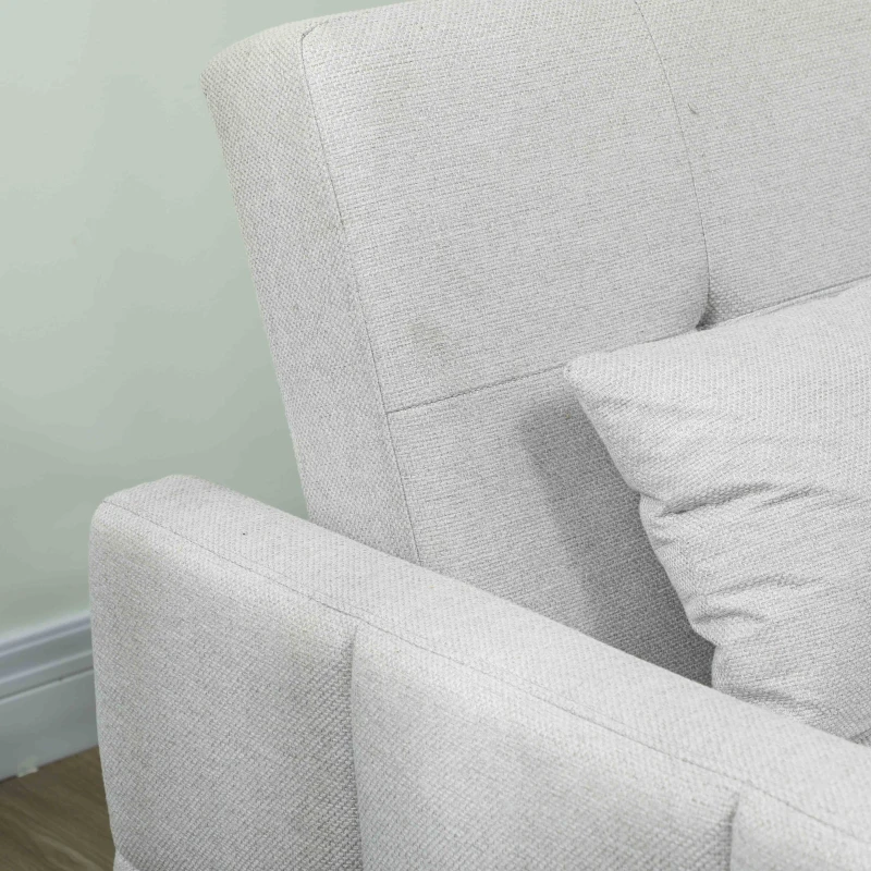 HOMCOM Three-Way Two-Seater Sofa Bed - Light Grey