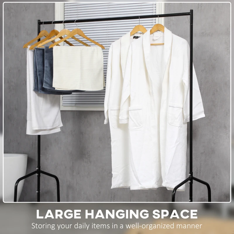 HOMCOM Heavy Duty 5Ft Clothes Hanging Rack-Black