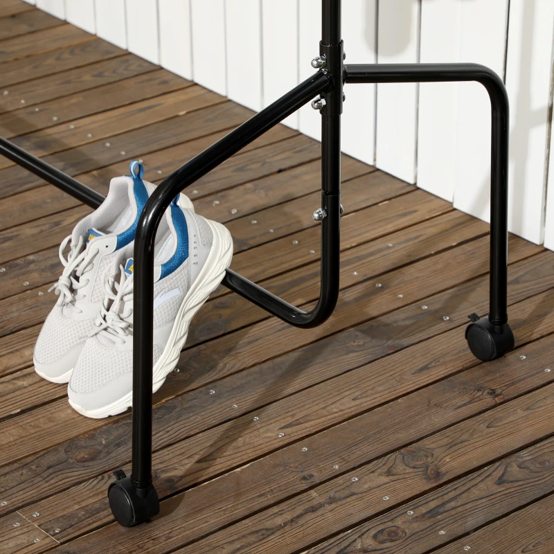 HOMCOM Heavy Duty 5Ft Clothes Hanging Rack-Black