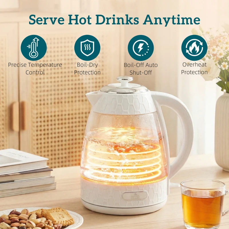 HOMCOM Kettle and Toaster Set, 1.7L 3000W Rapid Kettle with Limescale Filter, 2 Slice Toaster with 7 Browning Controls, Cream