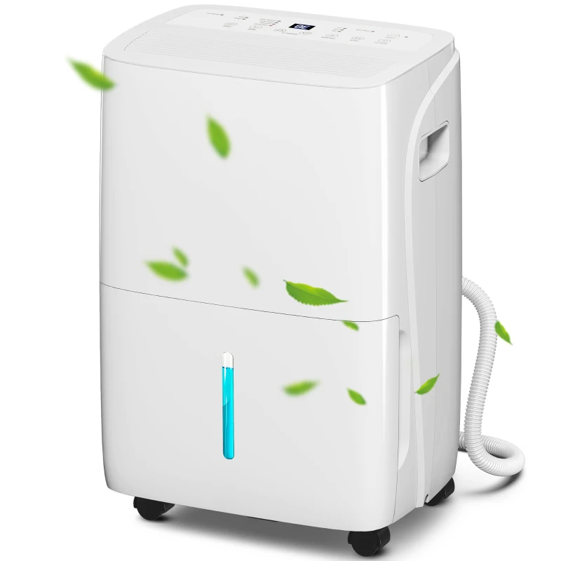 HOMCOM 30L/Day Dehumidifier with Auto-Clean Filter, Continuous Drainage, 4L Water Tank, 24H Timer, Digital Humidity Display, Dehumidifier for Home Damp, Bedroom, Condensation, Mould, Laundry Drying