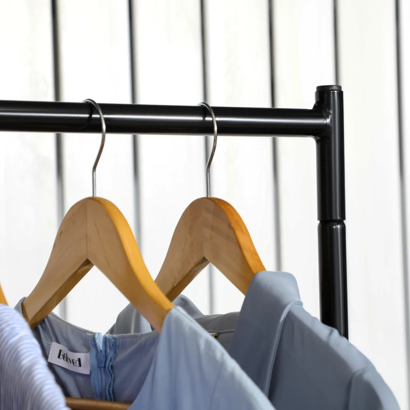 HOMCOM Heavy Duty 5Ft Clothes Hanging Rack-Black