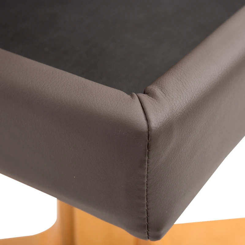 HOMCOM Relaxstoel met kruk tv-stoel 360° draaibaar ligfunctie hout bruin(m-14)