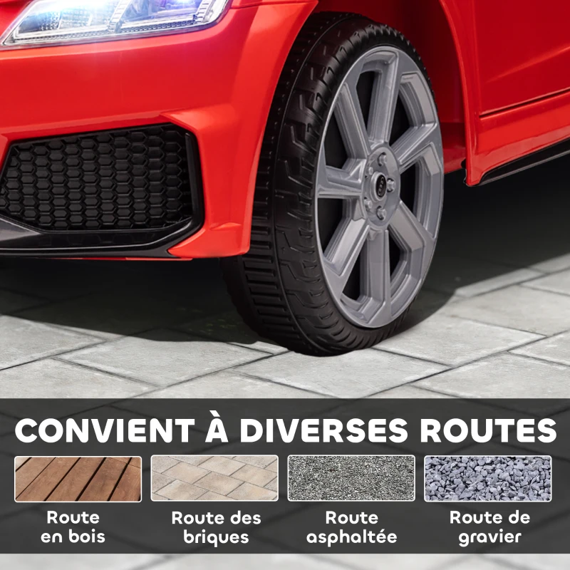 HOMCOM Véhicule électrique Enfant TT RS 12 V 30 W V. Max. 3 Km/h télécommande Effets sonores + Lumineux Rouge(m-7)