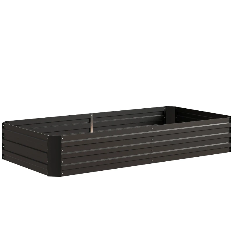 Outsunny Carré potager jardinière rectangulaire en acier galvanisé tuteurs pour tomates et plantes grimpantes 180 x 90 x 29,5 cm