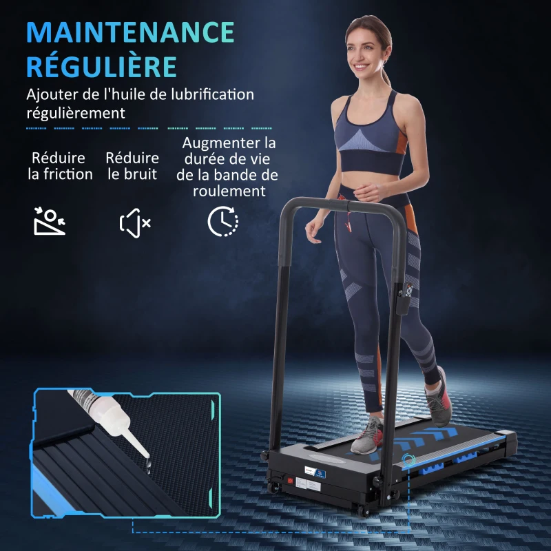 HOMCOM Tapis de course électrique de marche - 370 W pliable télécommande écran LCD vitesse 1-6 Km/h
