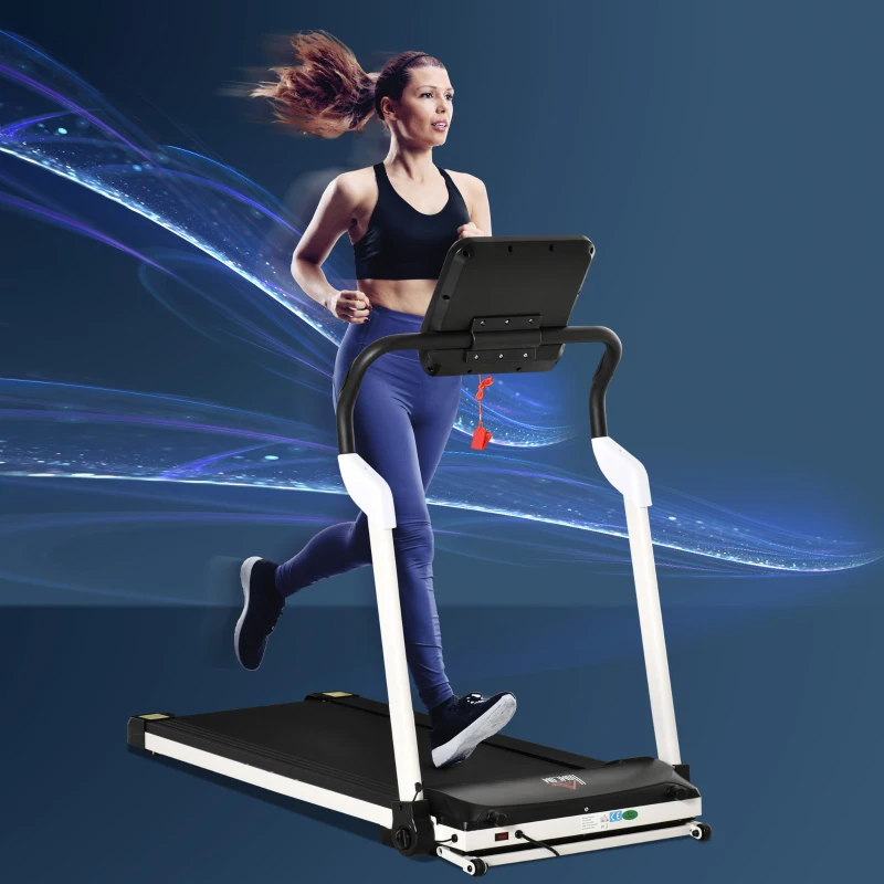 HOMCOM Tapis de course électrique pliable 1-12 km/h 400 W tapis roulant écran LED support de téléphone bande extra-large antidérapant acier PP ABS 147 x 74 x 125 cm noir