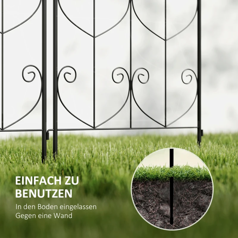 Outsunny Kratka metalowa zestaw 2 szt. odporna na rdzę z motywem ptaków dla roślin pnących 50x150 cm czarna