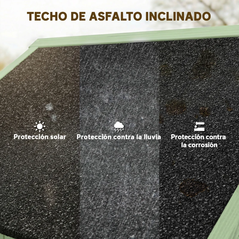 Outsunny Armario de Jardín de Madera Armario de Almacenamiento Cobertizo de Jardín con Estantes 77x54,2x179 cm Verde