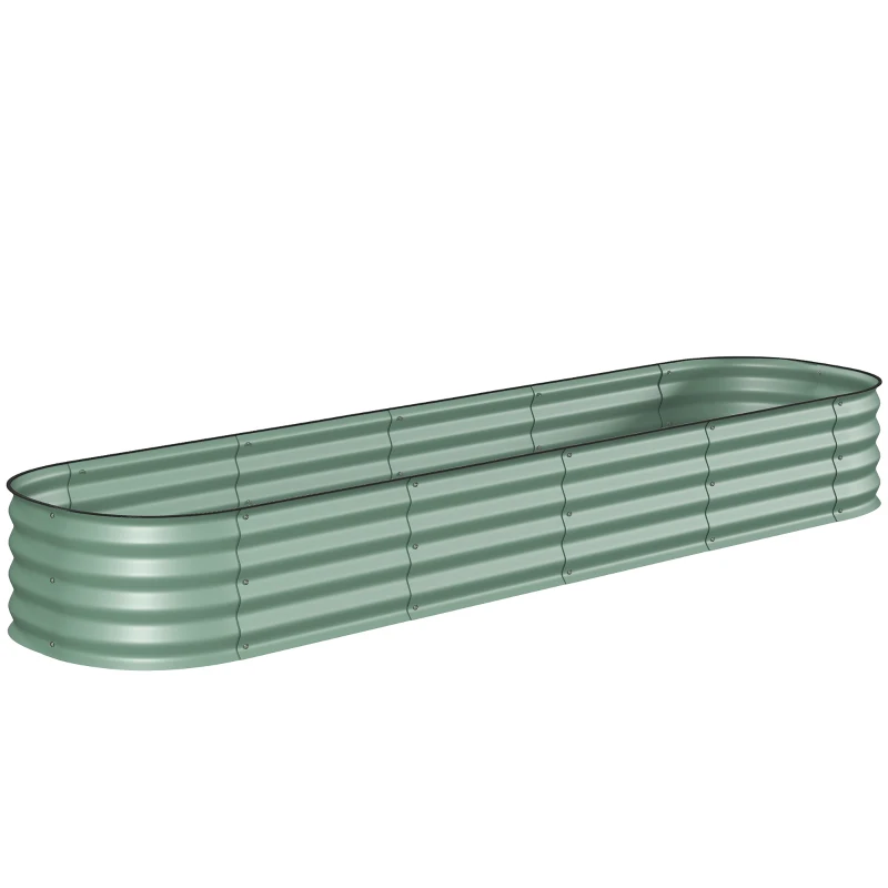 Outsunny Jardinière surélevée carré potager de jardin en acier modulable pour légumes, plantes, fleurs, dim. 240 x 62 x 30cm