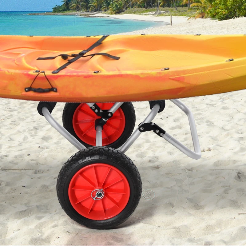 HOMCOM Chariot de transport trolley pour kayak, stand-up paddle, canoë cadre en aluminium dim. 70L x 40L x 42H cm