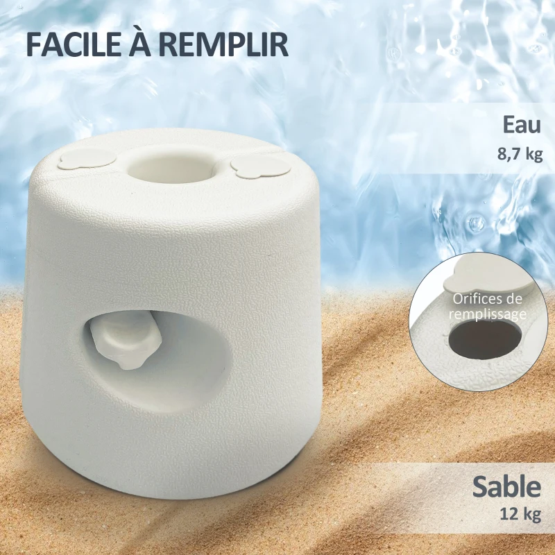 Outsunny Lot de 4 Pieds de tonnelle pop-up remplis d'eau ou de sable pieds de sol pour pavillon en HDPE avec vis de sécurité