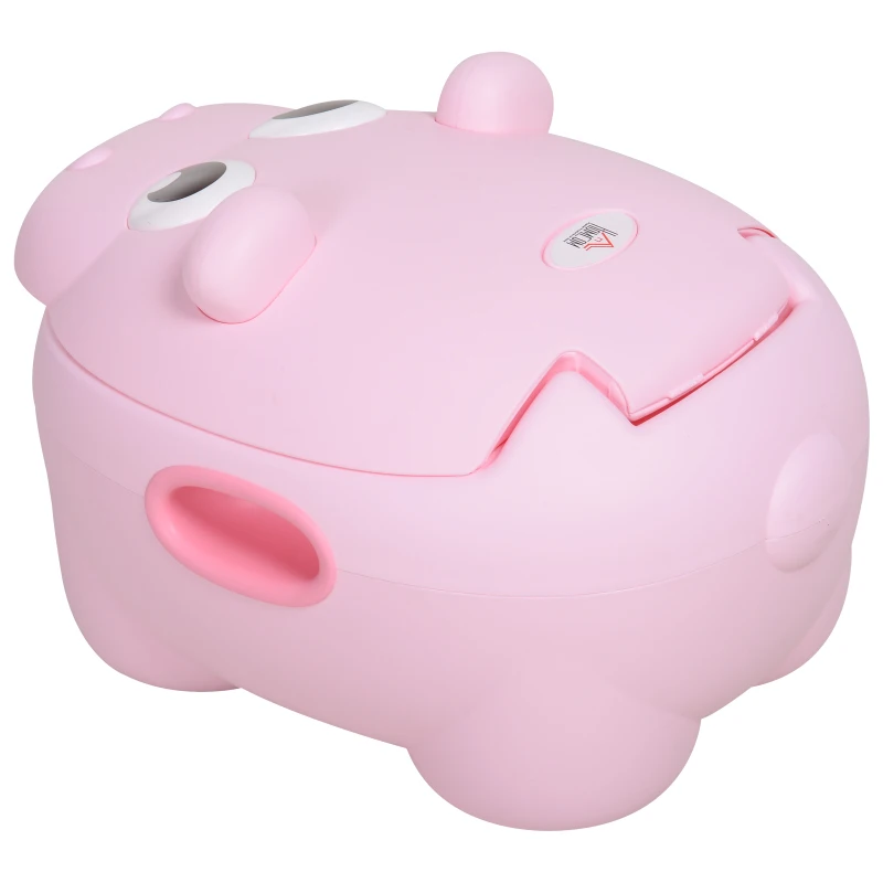 Homcom Olita Copii Hipopotam Roz – Antialunecare, de la 6 Luni