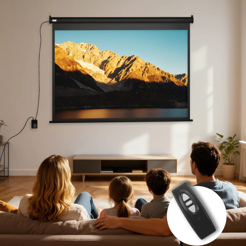 HOMCOM Beamer-Leinwand, Projektionsleinwand, 84", 4:3, 171x130 cm, Schwarz