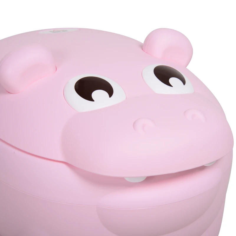 Homcom Olita Copii Hipopotam Roz – Antialunecare, de la 6 Luni