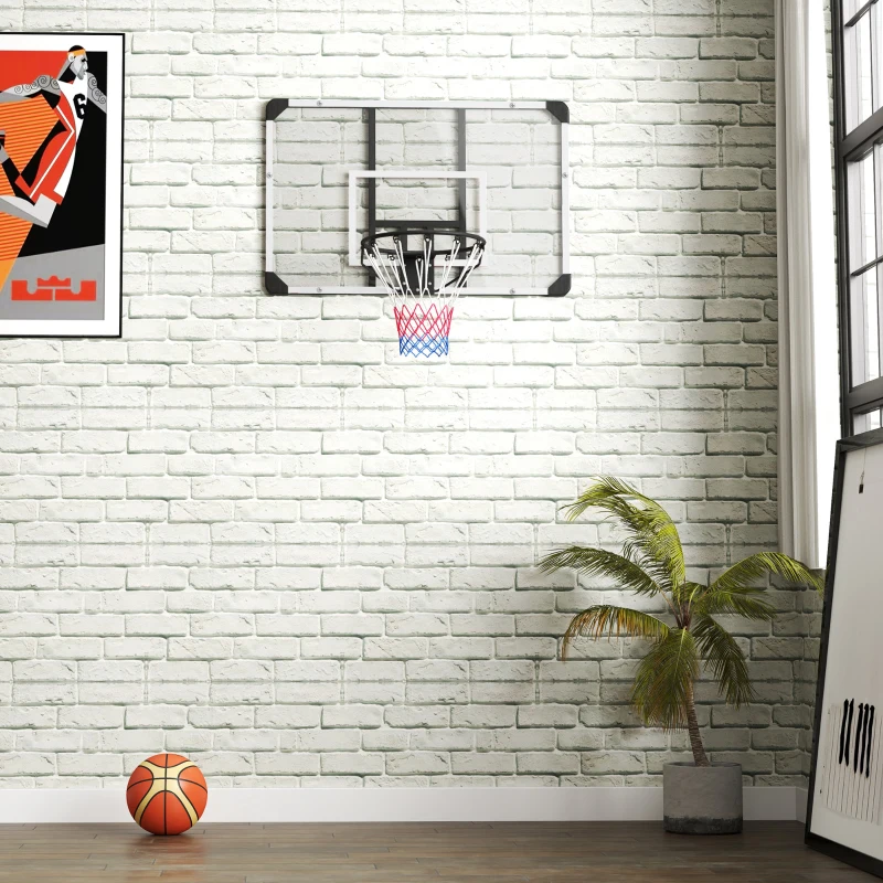 SPORTNOW Panier de basketball mural avec panier spécial filet toutes saisons pour l'intérieur et l'extérieur 113x61x73cm blanc