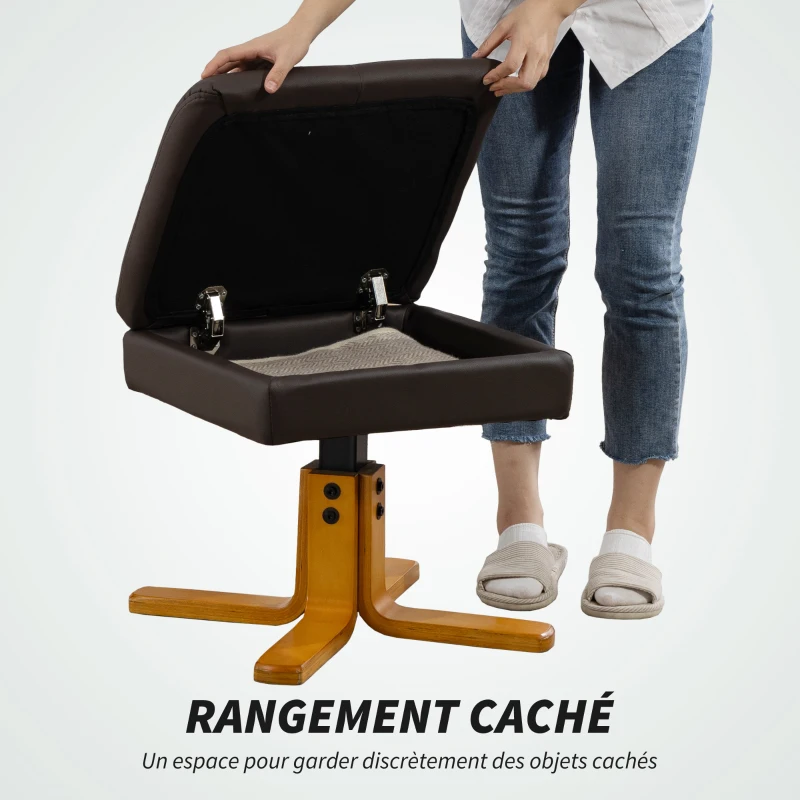HOMCOM Fauteuil massant avec repose-pied, dossier inclinable jusqu'à 135°, coffre de rangement, télécommande