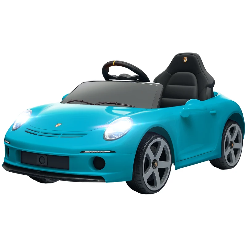 AIYAPLAY Kids Electric Car, 12V Licensed RUF GT Ride on Car with Suspension, Remote Control, Music, for 3-5 Years, Blue