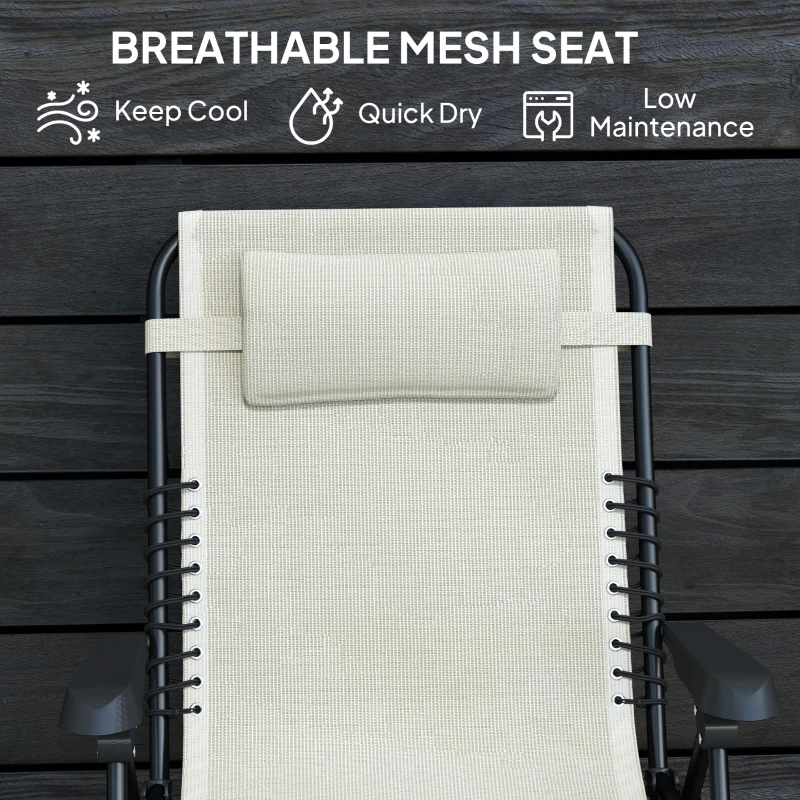 Outsunny Leżak ogrodowy składany z poduszką, idealny na camping