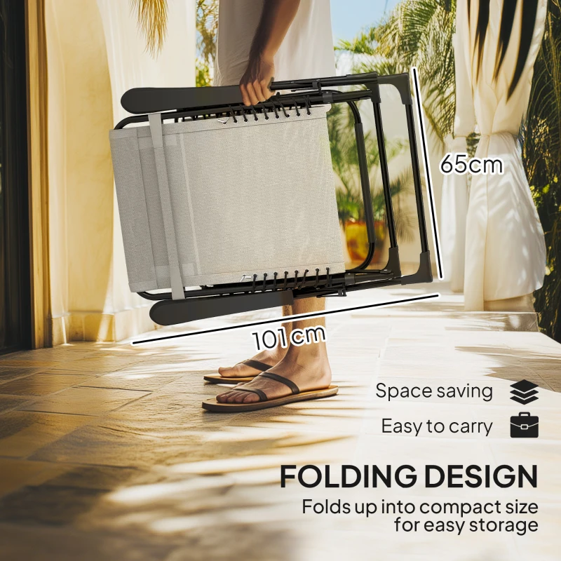 Outsunny Leżak ogrodowy składany z poduszką, idealny na camping