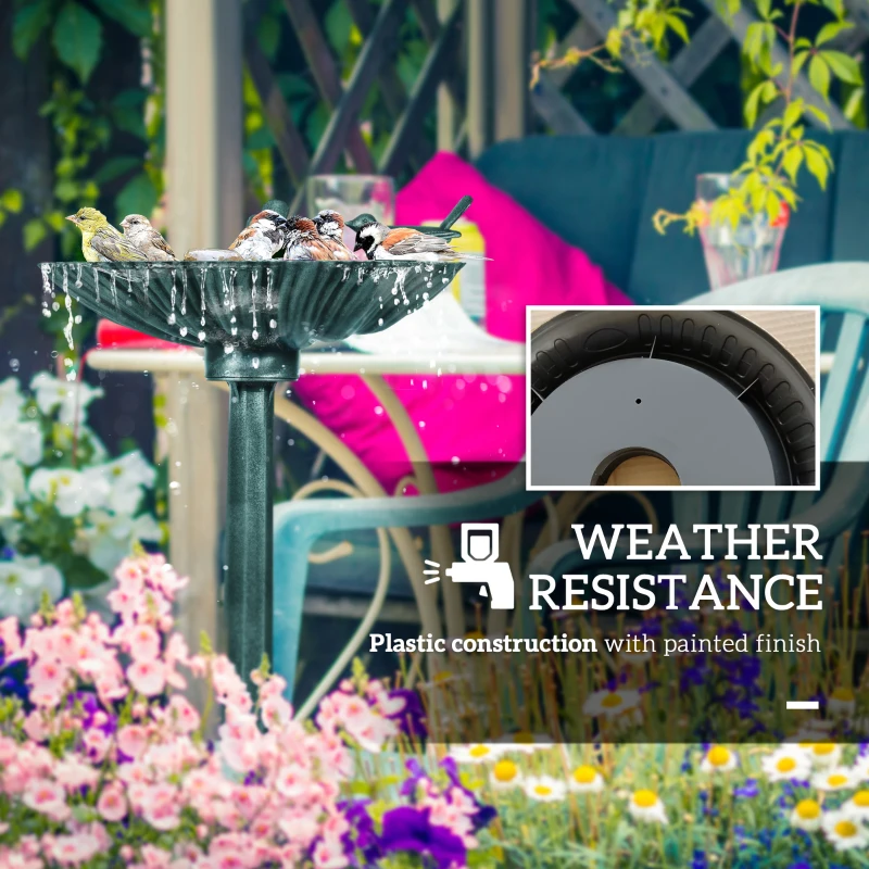 Outsunny Kąpielisko dla ptaków, plastikowe, mrozoodporne, stojące
