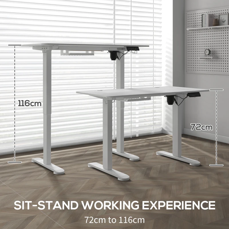 Biurko elektryczne regulowane 120x60cm, białe, Vinsetto